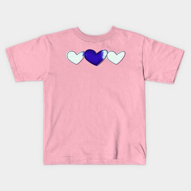 Watercolor Hearts Kids T-Shirt by LetteringByKaren